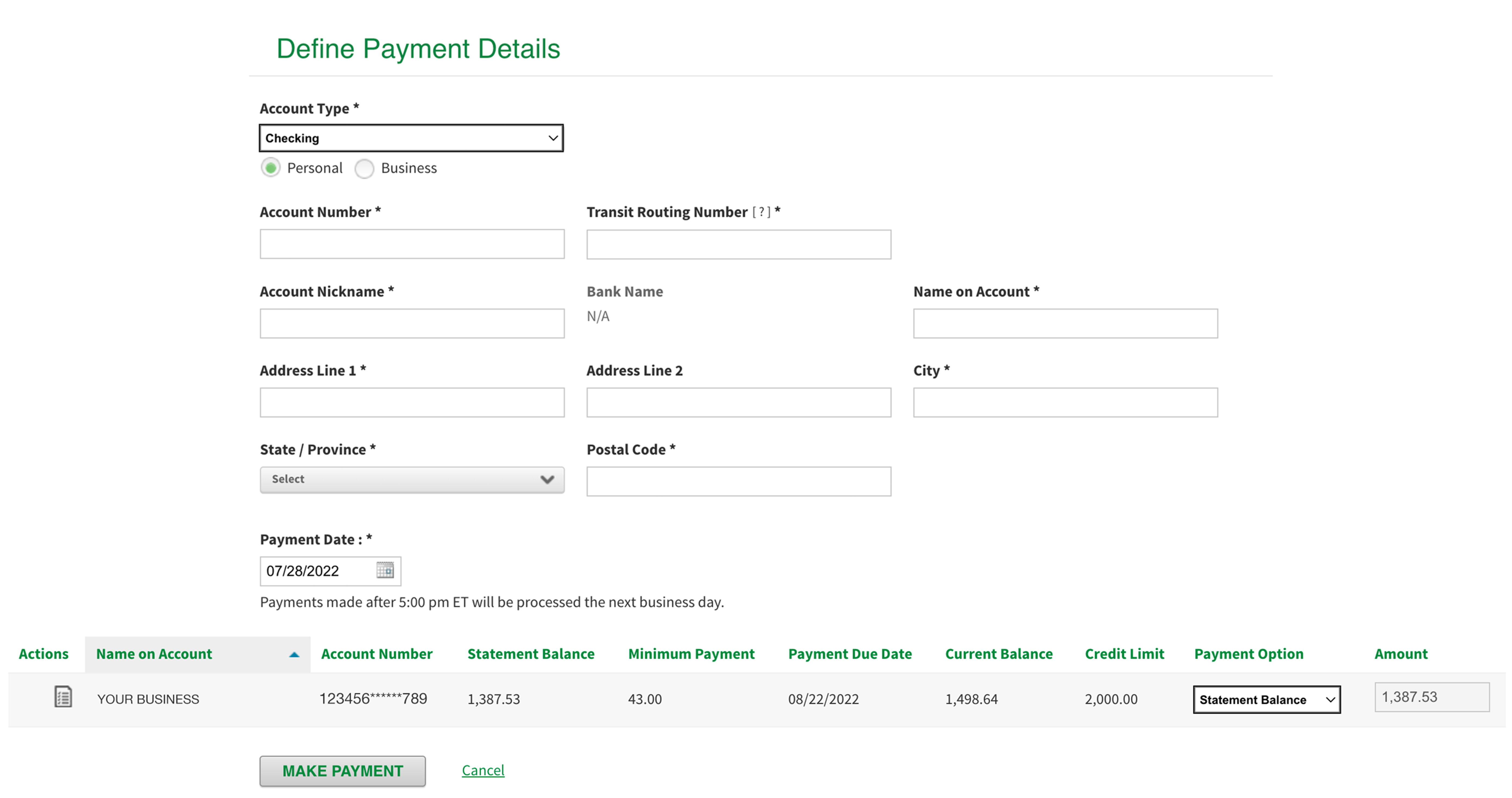 payment screenshot
