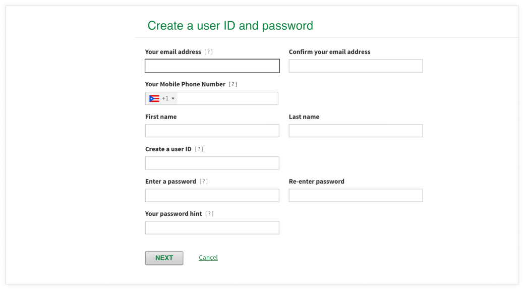 username and password screenshot