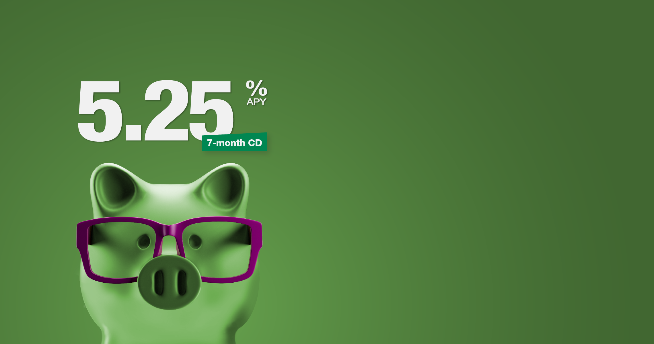 Pig coin bank with eyeglasses