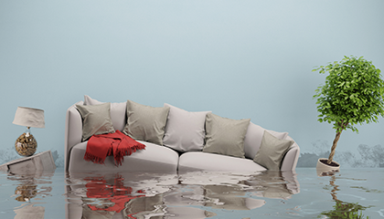 Sala de estar inundada
