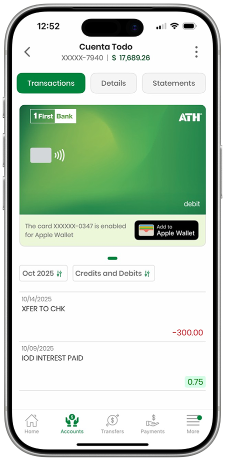 Apple Pay Registration Process from Digital Banking