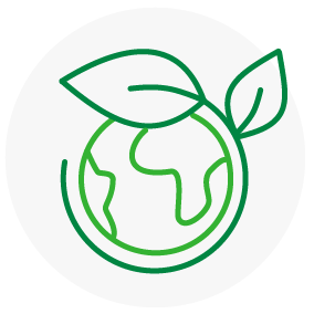 Vector de planeta verde rodeado de planta