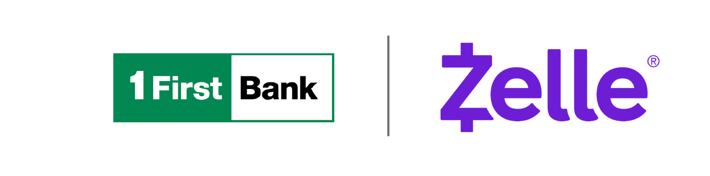 FirstBank and Zelle logo