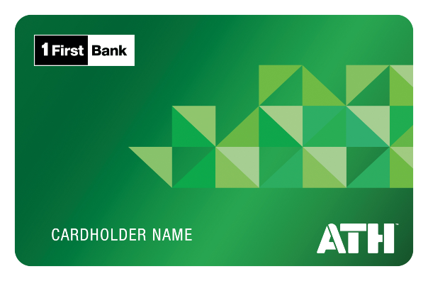 Green FirstBank ATH card.