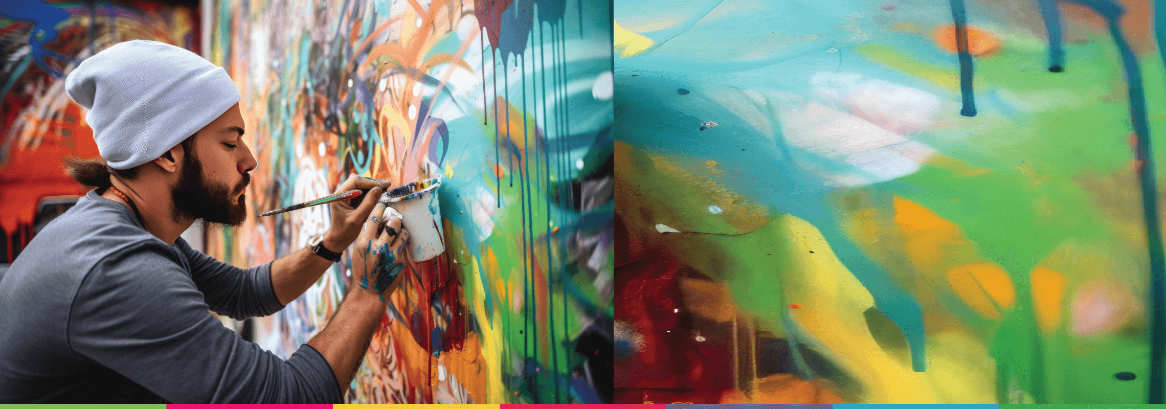artista pintndo un mural