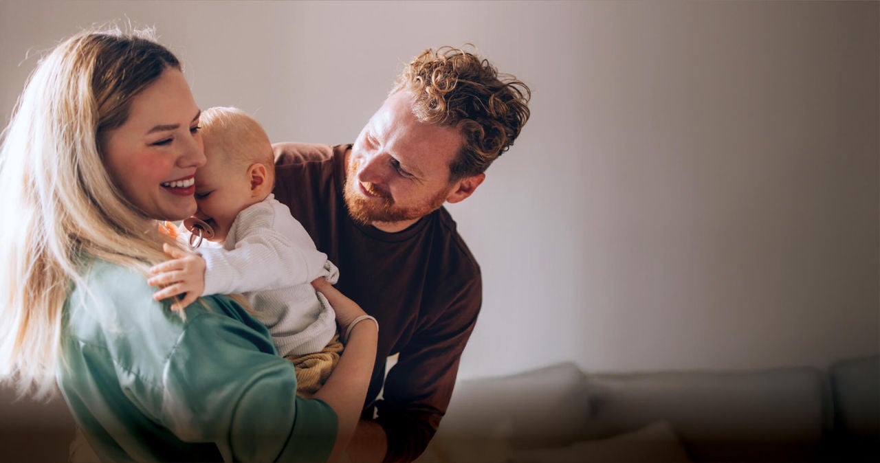 A Family enjoy their home. A hero banner for desktop