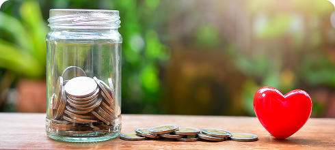 Jar with coins