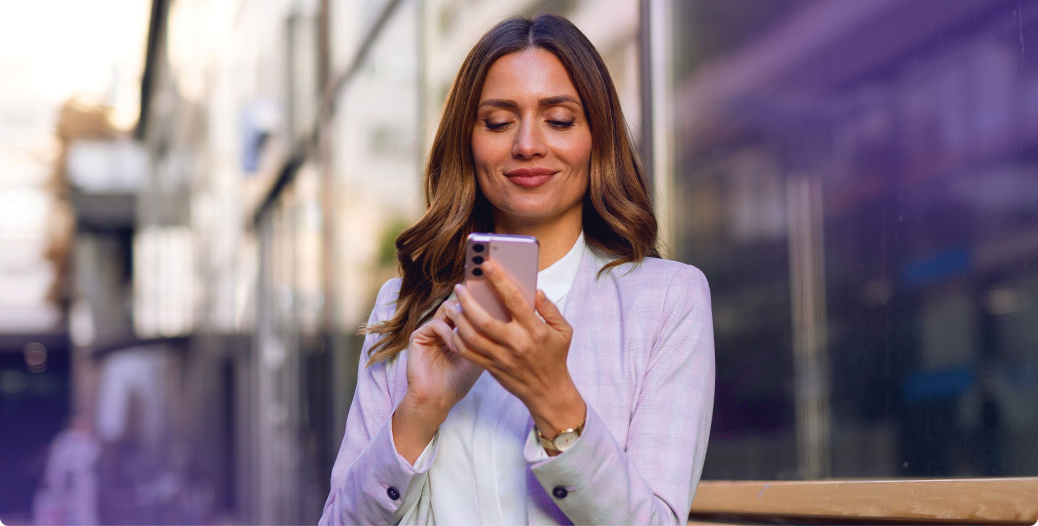 Woman using a mobile device