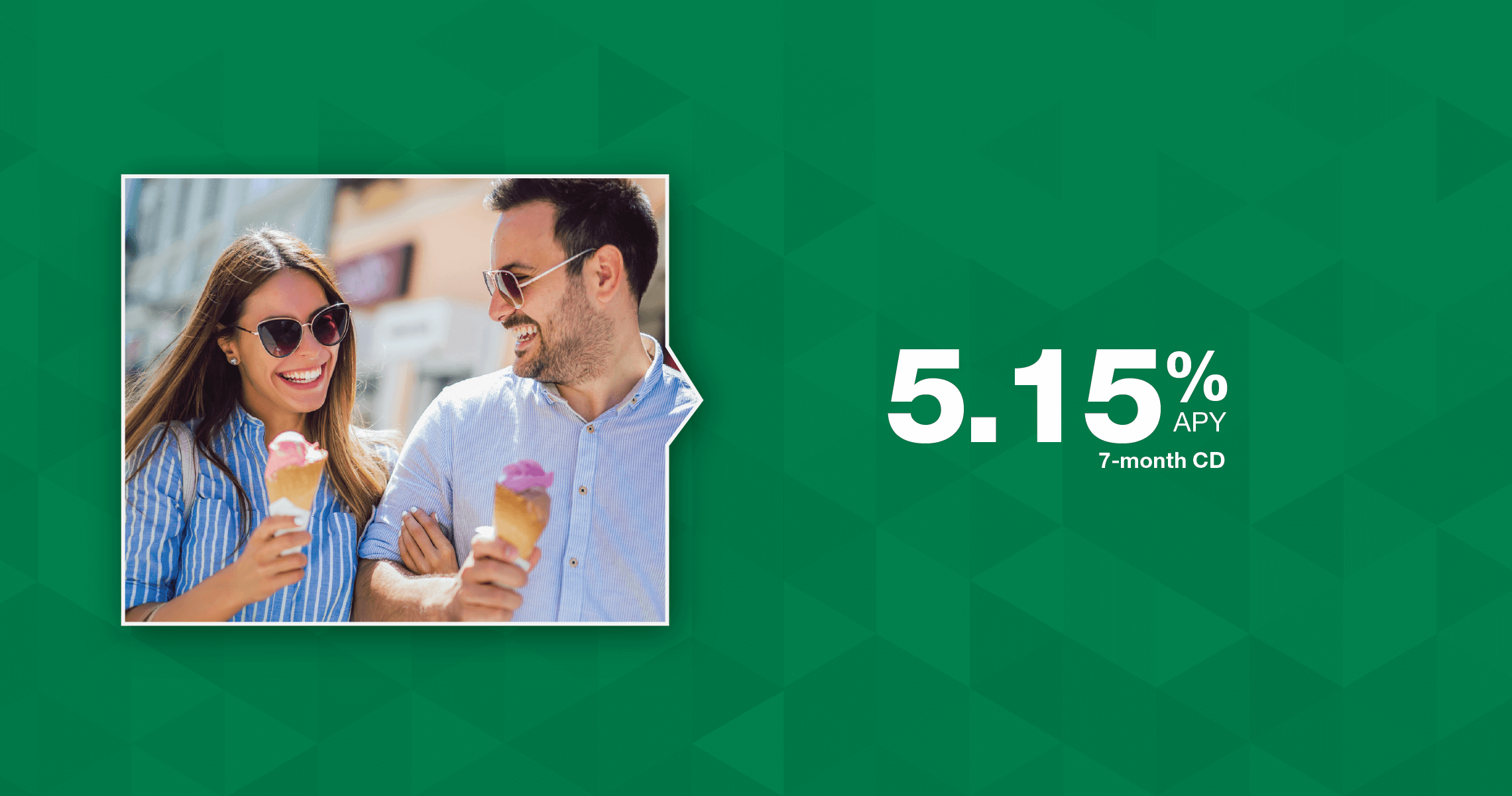 smiling couple with icecream in hand