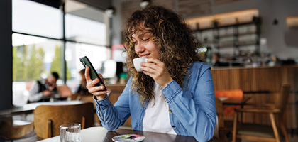 Woman Drinking Coffe