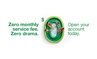 ZERO Monthly service fee