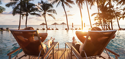 Couple in beach chair