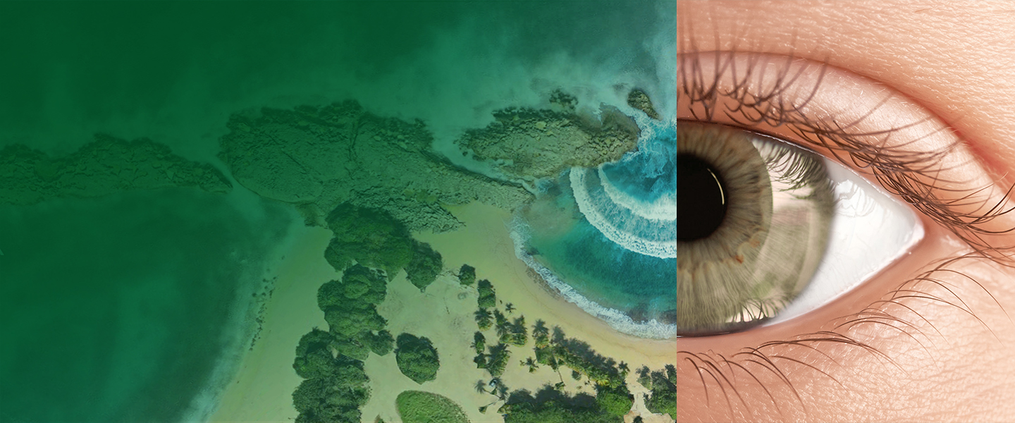 Beach and open eye picture for brand campaign