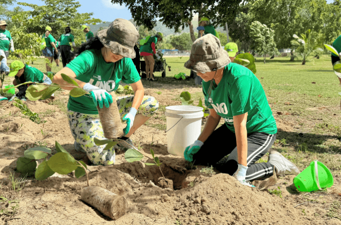 Image for blog article of Rescate Costero Hero. Two volunteers are sowing trees.